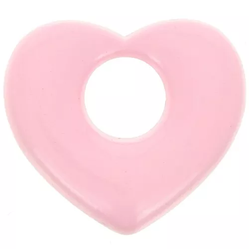 Colgante corazón latón 16x18 mm - Rosa x1