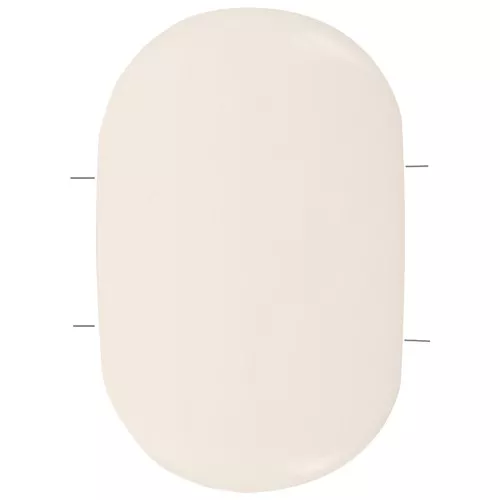 Cuenta de resina opaca 2 agujeros rectángulo redondeado 27x17 mm - Marfil x1