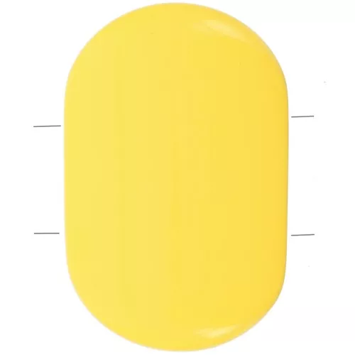 Cuenta rectangular redonda 2 agujeros 27x17 mm en resina opaca - Amarillo Limón x1