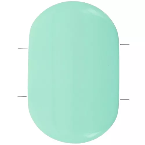 Cuenta rectángulo redondeado 2 agujeros 27x17 mm en resina opaca - Verde turquesa x1