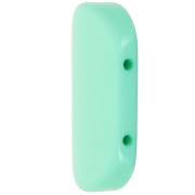 Cuenta rectángulo redondeado 2 agujeros 27x17 mm en resina opaca - Verde turquesa x1