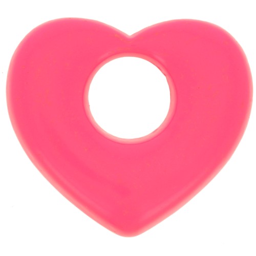 Colgante corazón latón 16x18 mm - Rosa fluorescente x1