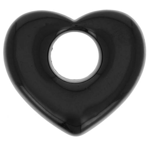 Colgante corazón latón 16x18 mm - Negro x1