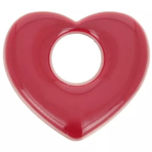 Colgante corazón latón 16x18 mm - Rojo x1