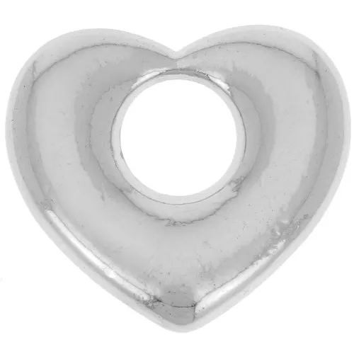 Colgante corazón latón 16x18 mm - Plateado x1