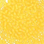Cuentas de Rocalla Preciosa 11/0, 2 mm - Amarillo ámbar transparente con revestimiento blanco tiza, 20 g