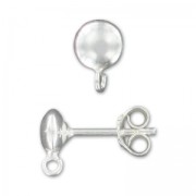 Pendientes semi-bola 6 mm Plata 925 x2|raw }}