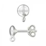 Pendientes semi-bola 6 mm Plata 925 x2