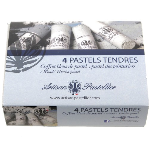 Lote de 4 pasteles blandos - Bleus de pastel - Pastel des teinturiers x1