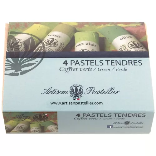 Set de 4 pasteles blandos - Verde x1