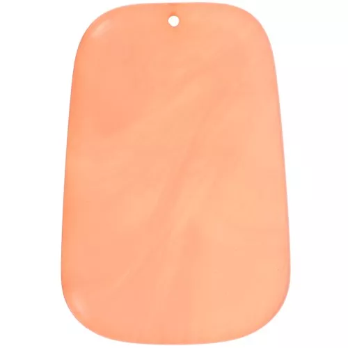 Colgante trapecio de resina translúcida - 40x27 mm - Mármol naranja pastel x1