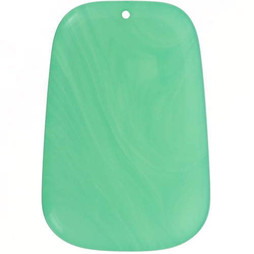 Colgante trapecio de resina translúcida - 40x27 mm - Turquesa verde jaspeado x1