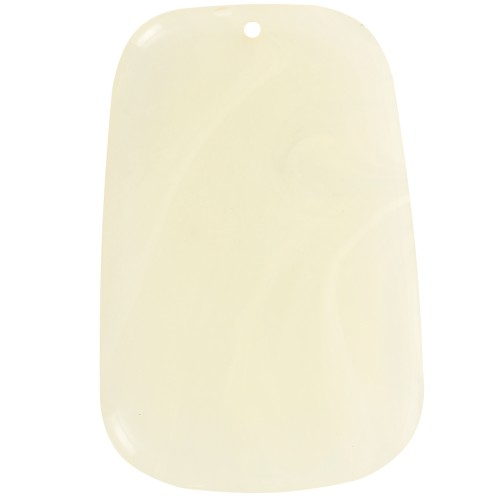 Colgante trapecio de resina translúcida - 40x27 mm - Mármol marfil x1