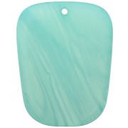 Colgante trapecio de resina translúcida - 28x22 mm - Azul Caribe jaspeado x1