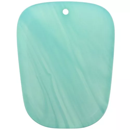 Colgante trapecio de resina translúcida - 28x22 mm - Azul Caribe jaspeado x1
