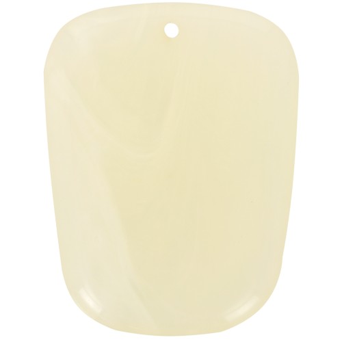 Colgante trapecio de resina translúcida - 28x22 mm - Mármol Marfil x1