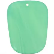 Colgante trapecio de resina translúcida - 28x22 mm - Verde turquesa jaspeado x1