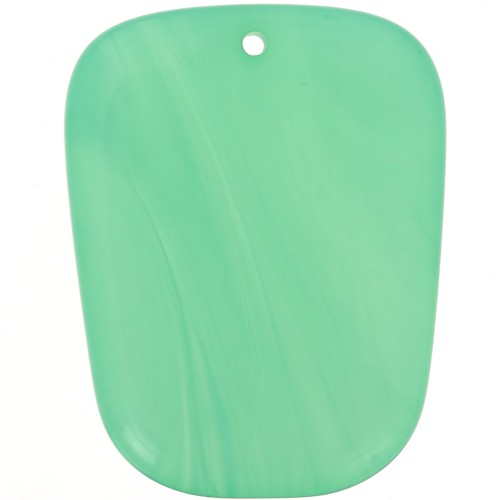 Colgante trapecio de resina translúcida - 28x22 mm - Verde turquesa jaspeado x1