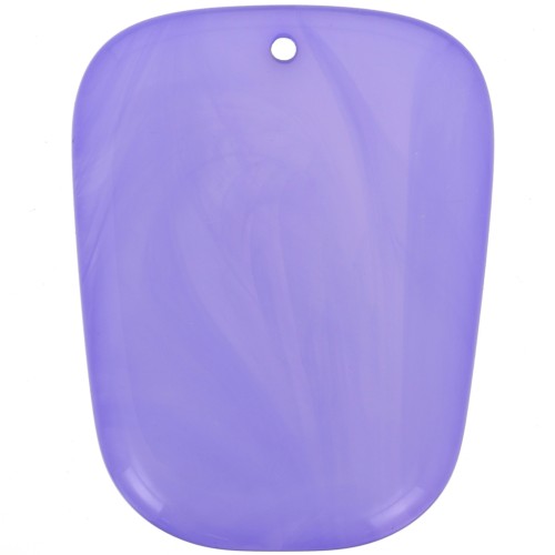 Colgante trapecio de resina translúcida - 28x22 mm - Mármol lavanda x1