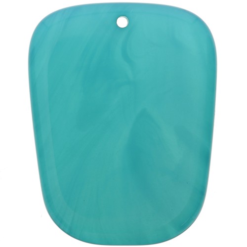 Colgante trapecio de resina translúcida - 28x22 mm - Mármol azul laguna x1