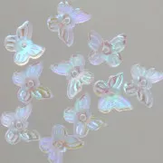 Cuentas en forma de mariposa 9,5x11 mm - Efecto AB transparente x10