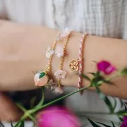 Cuentas en forma de mariposa 9,5x11 mm - Efecto AB transparente x10