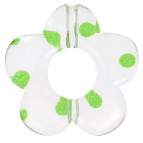 Cuentas De Cristal De Murano Transparente Para Fabricación De Pulseras, Accorios De Artanía Para Mujer, Flor Facetada, Blanco Y Verde - AliExprs