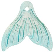 Colgante Cola de Pez 19x20 mm - Turquesa iridiscente - Oro x10|raw }}