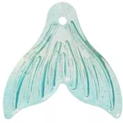 Colgante Cola de Pez 19x20 mm - Turquesa iridiscente - Oro x10