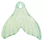 Colgante Cola de Pez 19x20 mm - Turquesa iridiscente - Oro x10