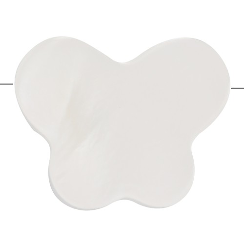 Cuenta mariposa de nácar 8x10 mm - Natural x1