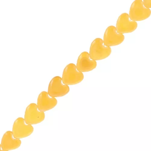 Cuentas de nácar corazón 6 mm - Amarillo x39cm