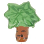 Cuenta Palmera de cerámica 22x21 mm - Verde - Marrón claro x1