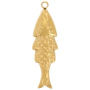 Colgante pez 22,5x6,5 mm Acero inoxidable 316L - Oro x1