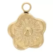Colgante flor 7,5 mm acero inoxidable 304L - Oro x1