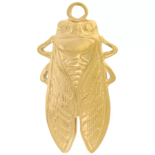 Colgante Cigarra 30x16 mm - Acero inoxidable 316L - Oro x1