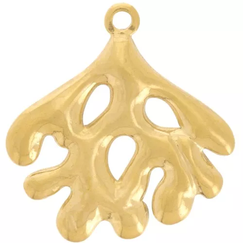 Colgante coral 22x21 mm - Acero inoxidable 304L - Oro x1
