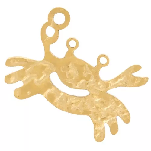 Colgante cangrejo martillado 18x13 mm Acero inoxidable dorado 316L x1