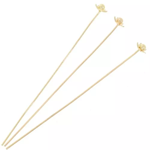 Clavos cabeza de flor 50x0,5 mm - Oro x10