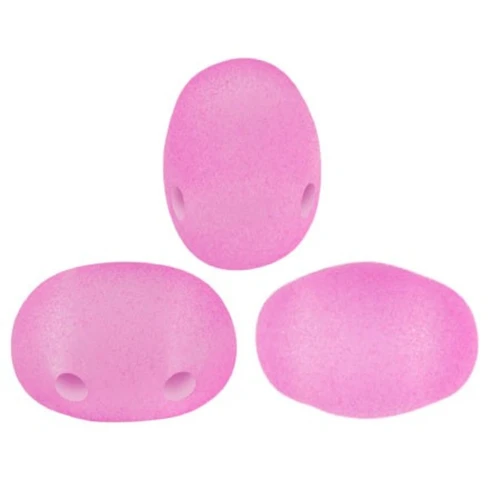 Cuentas de cristal Samos® by Puca® 7x5 mm - La Divine Rosa Translúcido Mate x10g