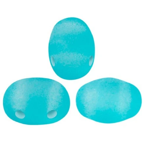Cuentas de cristal Samos® by Puca® 7x5 mm - La Divine Translucent Aqua Mat x10g