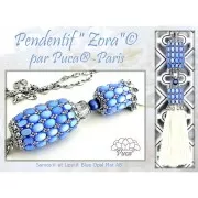 Cuentas de cristal Samos® by Puca® 7x5 mm - Blue Opal x10g