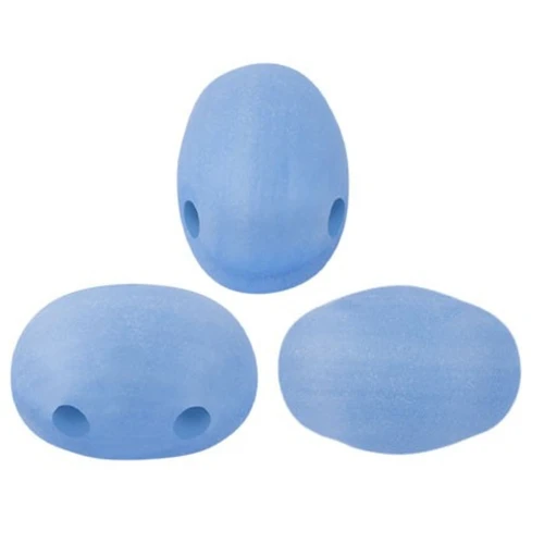 Cuentas de cristal Samos® by Puca® 7x5 mm - Blue Opal Mat x10g