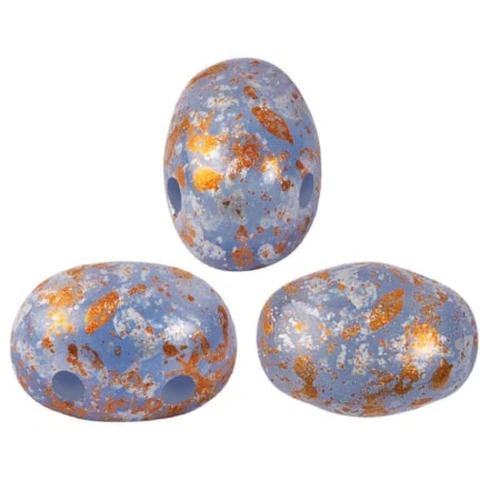 Cuentas de cristal Samos® by Puca® 7x5 mm - Blue Opal Tweedy x10g