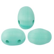 Cuentas de cristal Samos® by Puca® 7x5 mm - Blue Green Opal Mat x10g|raw }}