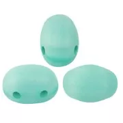 Cuentas de cristal Samos® by Puca® 7x5 mm - Blue Green Opal Mat x10g