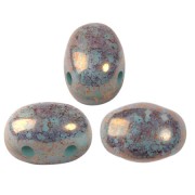 Cuentas de cristal Samos® by Puca® 7x5 mm - Blue Green Opal Bronze x10g