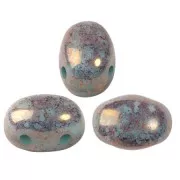 Cuentas de cristal Samos® by Puca® 7x5 mm - Blue Green Opal Bronze x10g