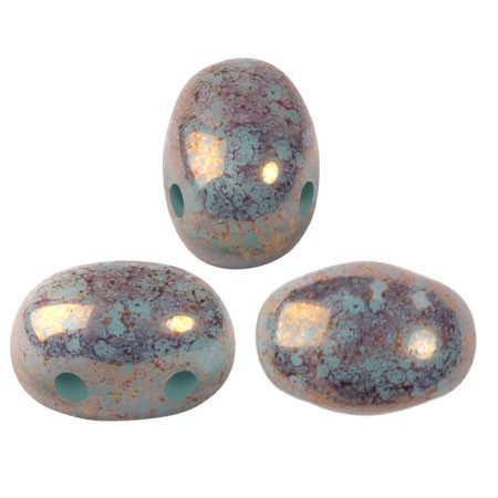 Cuentas de cristal Samos® by Puca® 7x5 mm - Blue Green Opal Bronze x10g