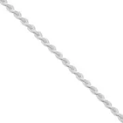 Cadena de malla Paloma de 0,7 mm, chapada en plata fina, 1 m